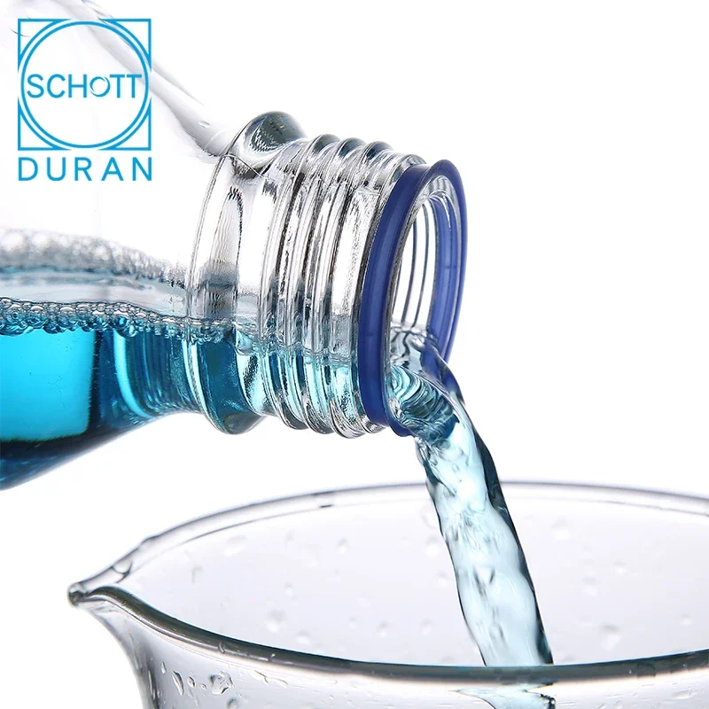 Duran/Schott Multipurpose Lab Glass Blue Cap Reagent Bottle High Borosilicate 3.3 Glass Chemical Resistance Sturdy Durable