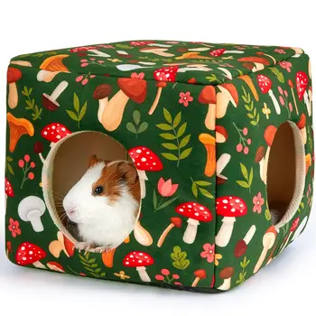 Guinea Pig Hideout Washable Guinea Pigs Hiding House Habitats Cozy Bunny Rabbit Bed for Small Pet Hamster Chinchilla Accessories 1
