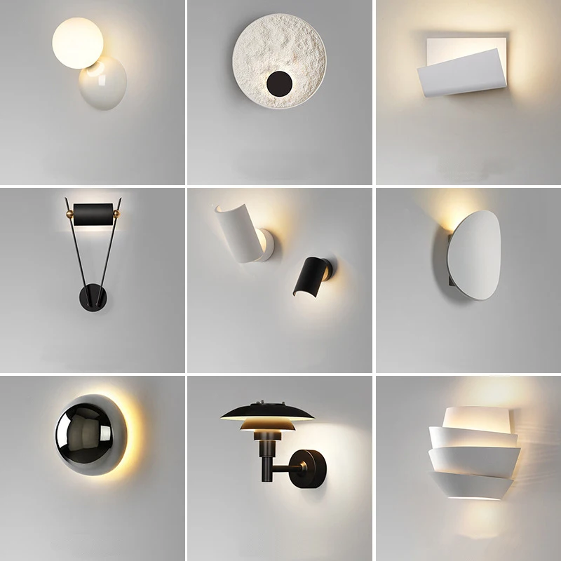 

Creative Modern Minimalist LED Metal Wall Lamp Medieval Living Room Background Bedroom Bedside Bathroom Atmosphere Aisle