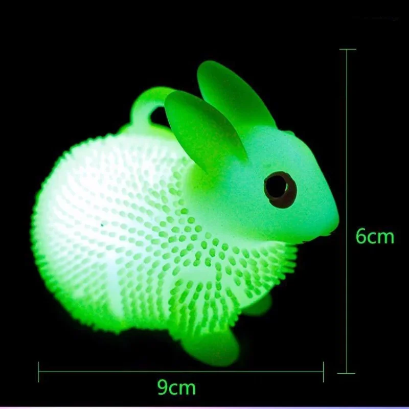 

Flash Ball Cute Children's Led Bouncy Balls Light Up Toys Rubber Glowing Ball Flash Luminous Fluffy Vent Reduced Pressure Toy