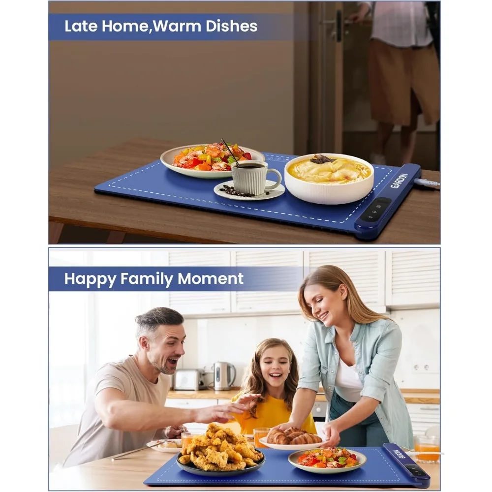 Electric Warming Tray, Upgraded Graphene Adjustable Food Warmer, 6 Temperature Settings, Silicone Food Warming Mat 5