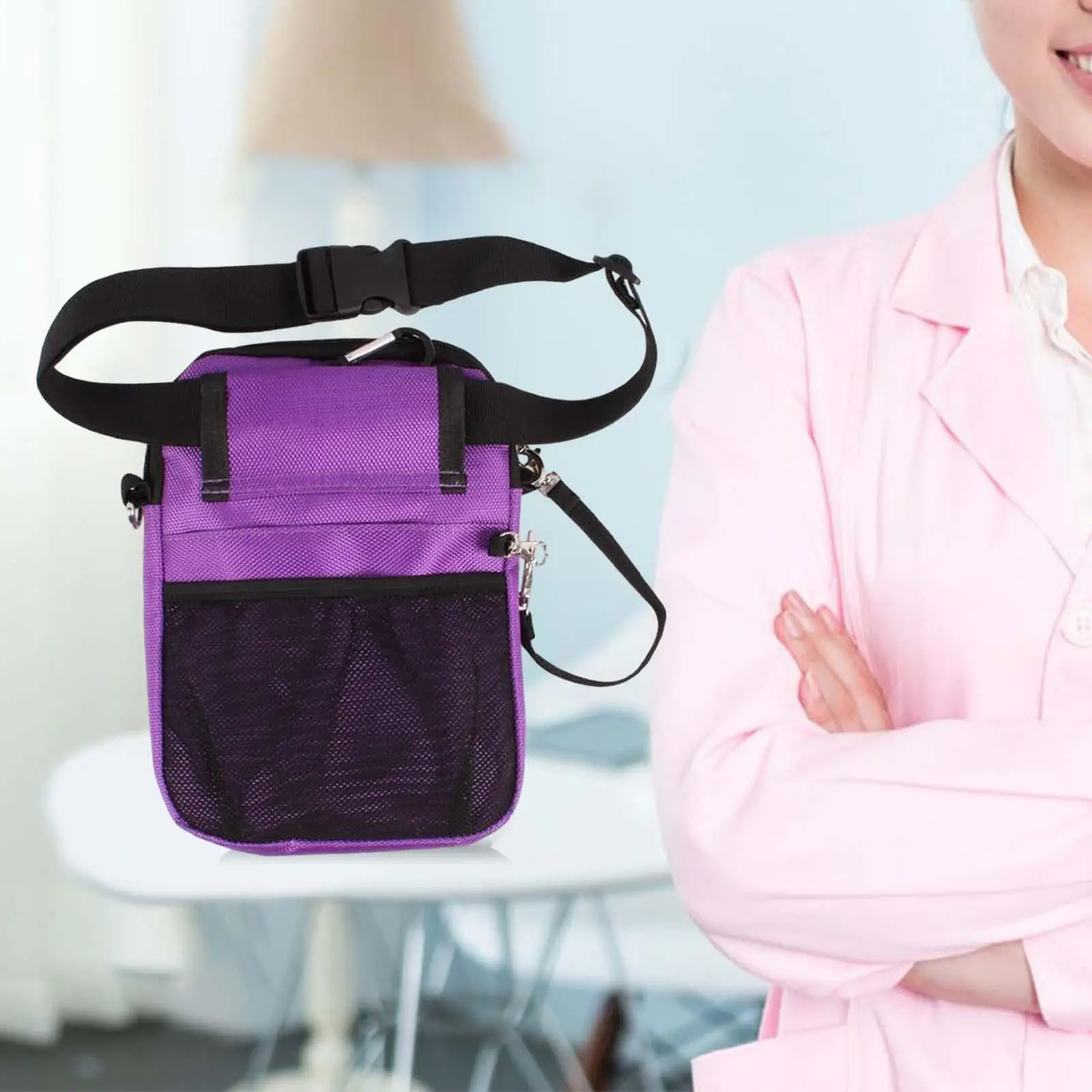  Fanny Pack Adjustable Strap Multi Pocket Waist Pouch Tool Belt Bag for Care Supplies Scissors Nursing Tape Multi Tool Gear