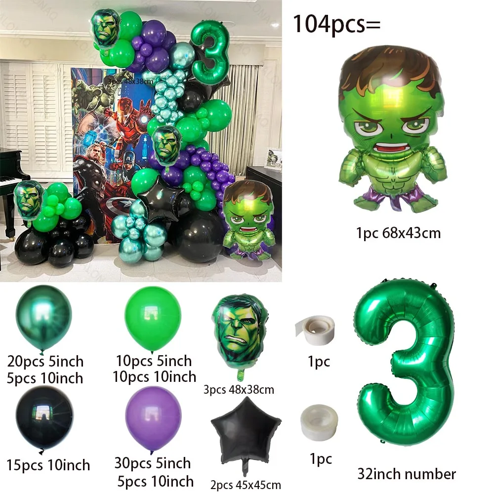 ballons en latex avec poing vert pour décorations de bannière joyeux fournitures de jouets pour ensemble