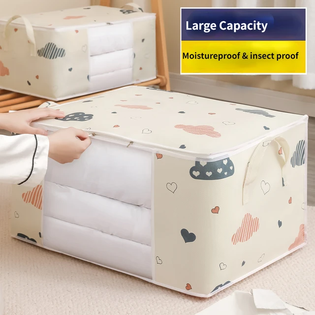 Vizuális Paplan Ágynemű Tároló Szekrény Szervező Ruházat Táska Takaró Táskák Porálló - Image 4