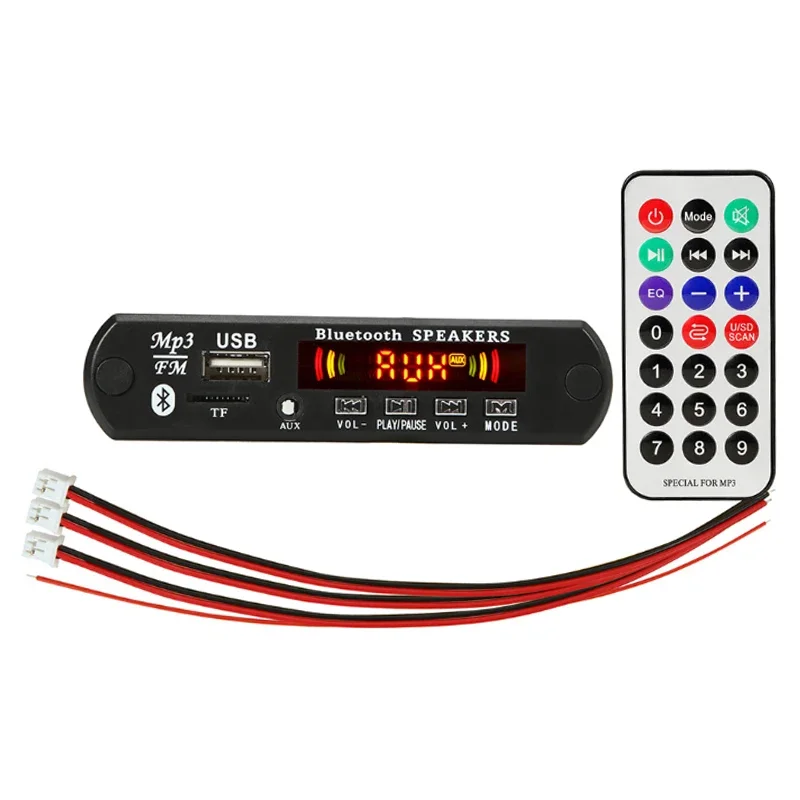 클래스 D 스테레오 오디오 디지털 파워 앰프 디코더, 블루투스 호환 DIY USB AUX 레코드 FM 라디오 MP3 플레이어 모듈, 2*25W