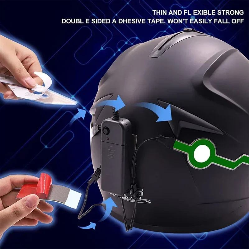 Waterproof Motorcycle Helmet LED Light Strip for Night Riding