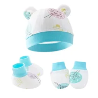 Newborn Baby Cap No Scratch Mittens Baby Gloves Sock Set Newborn Hospital Hat Newborn Baby Mittens Anti Scratch 2