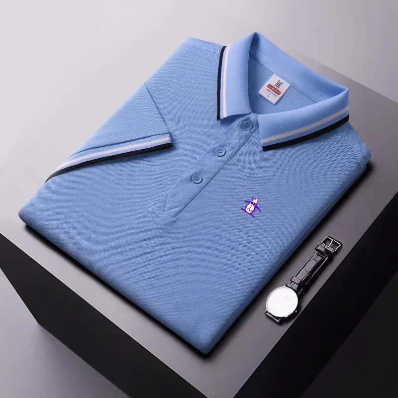Men's Golf Polo Shirt Summer Short sleeved Top Street Wear Quick Drying Casual Golf Clothing Breathable Sportswear