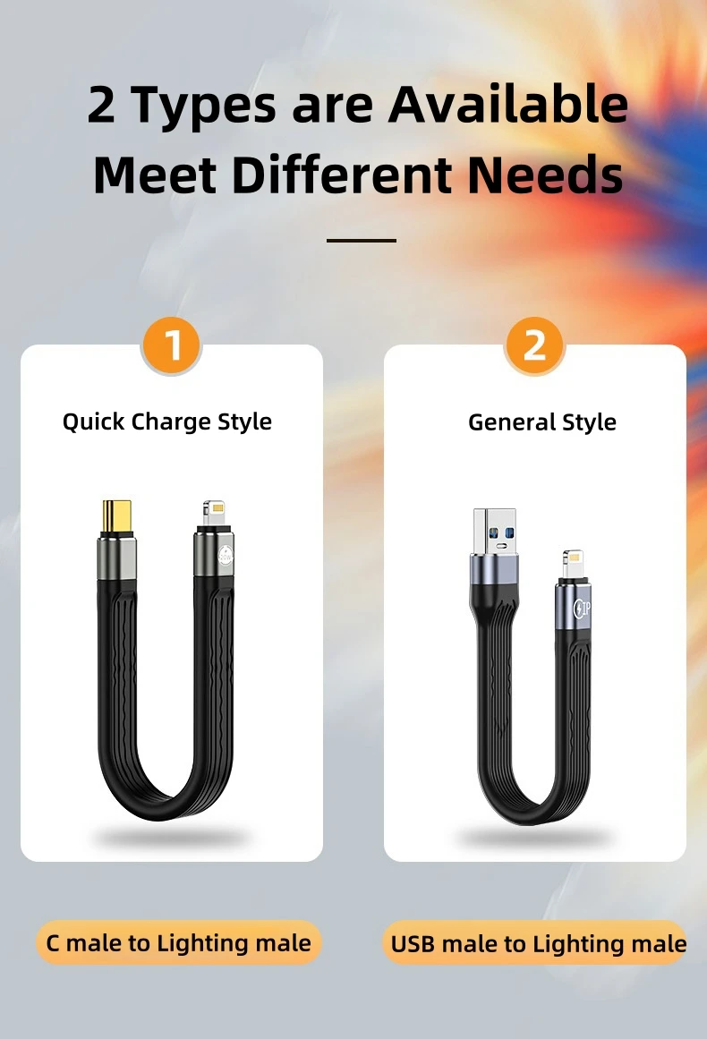 Enhanced USB-C to Lightning Cable with Soft FPC & 3A PD20W Fast Charging Support