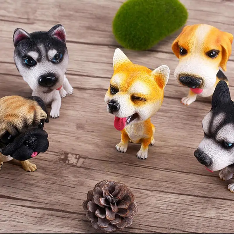 Car Dashboard Decor Bobble Heads Cute Resin Made Figurine Ornaments For Car Auto Bubble High Emulation Shaking Decor Head Dolls