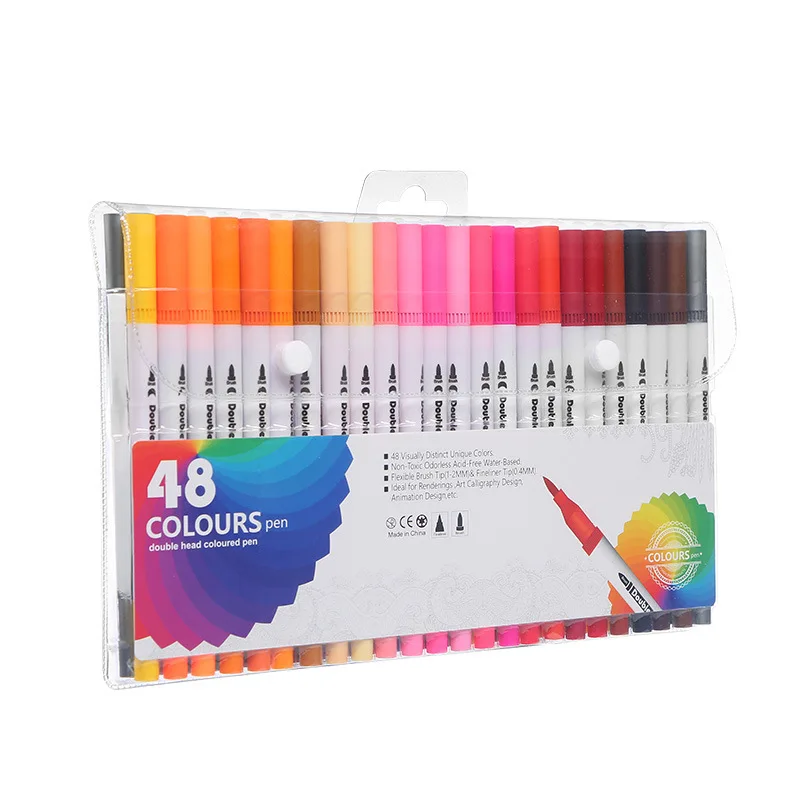 12-100 Colores Markers Brush Pens Set Painting Drawing Manga