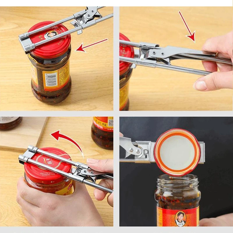 Stainless Steel Manual Tin Can Opener Bottle Jar Beer Opener Tool