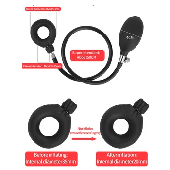 New Inflate Penis Rings Cock Ring Dick Erection Penis Pump Sex Toys For Men Exotic Accessories Adult Male Masturbation Tools 6