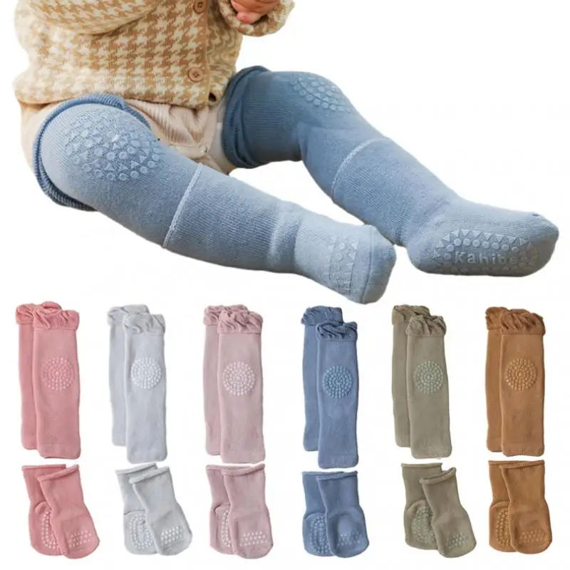 

Baby Crawling Knee Pads Floor Socks Set Fall Winter Leg Warmer Knee Protector Baby Anti-Slip Sock for Girl Boy Kids Accessories