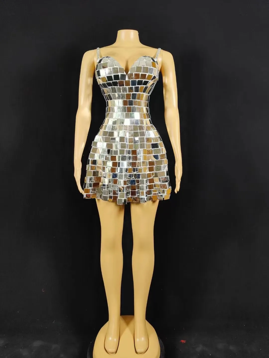 

Sexy Female Singer Costume Bar Dj Ds Clothes Stage Costume For Women Dancer Singer Show Performance Wear Silver Sequin Skirt
