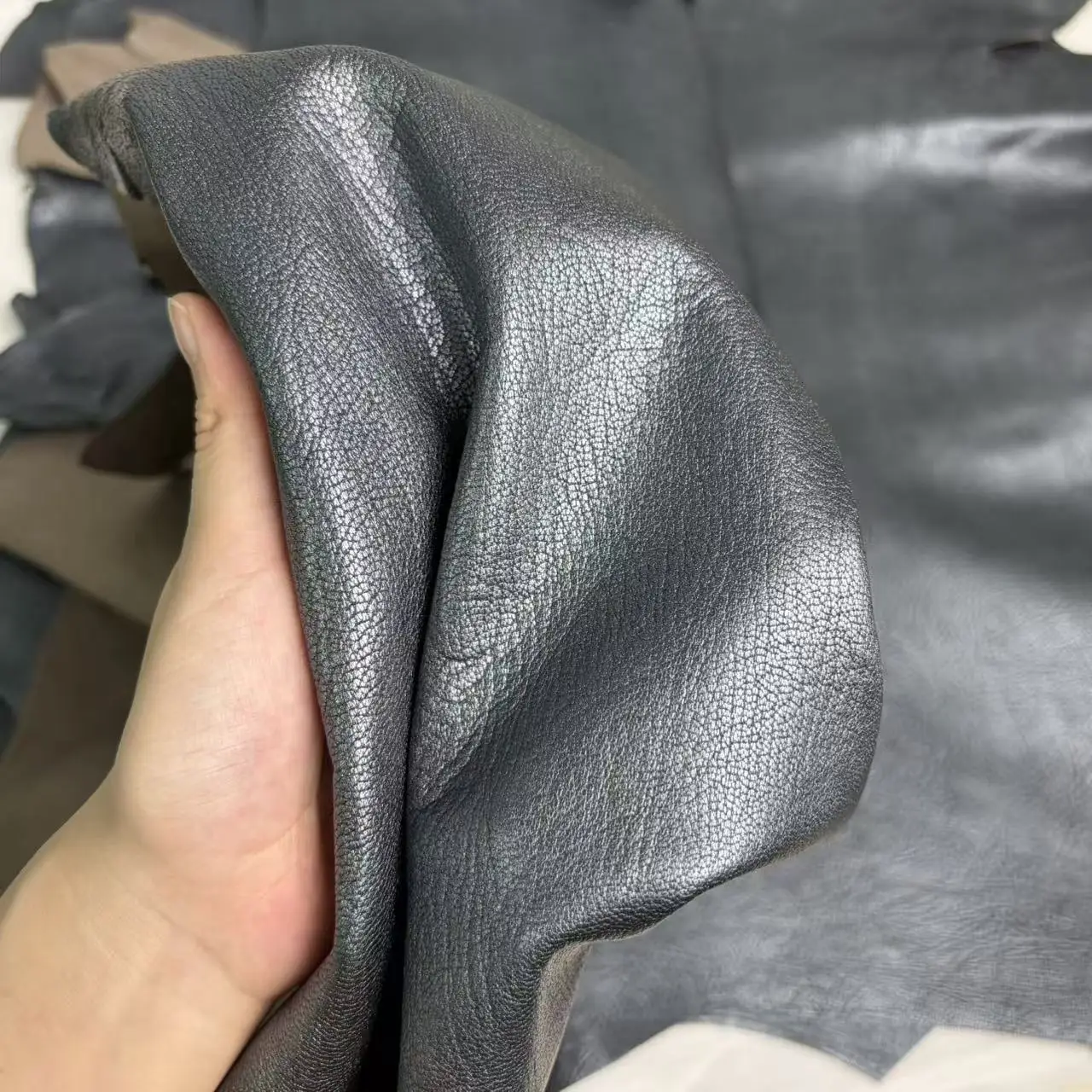 부드러운 순은회색 통양가죽, 천연 가죽 조각, 50-80cm, 의류, 신발, DIY 공예용 재료