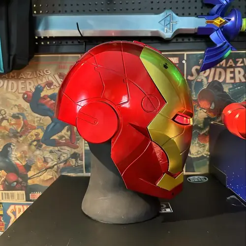 2025 New Iron Man Helmet Mk5 Jarvis Helmet Luminous Manual Opening And Closing Wearable Cool Children'S Cosplay Mask Toy Gift - Image 3