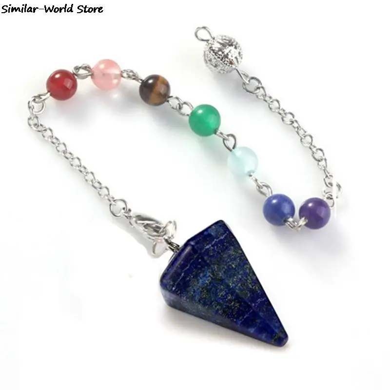 Healing Slinger Voor Waarzeggerij Roze Quartz Slingers Biolocation Natuurlijke Gem Stone Ketting Mannen Reiki Crystal Hanger