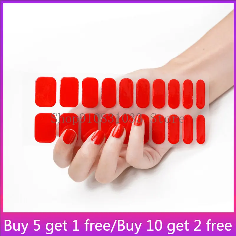 Semi Cured Gel Nails Sticker Full Cover UV/LED Lamp Requirel Wraps