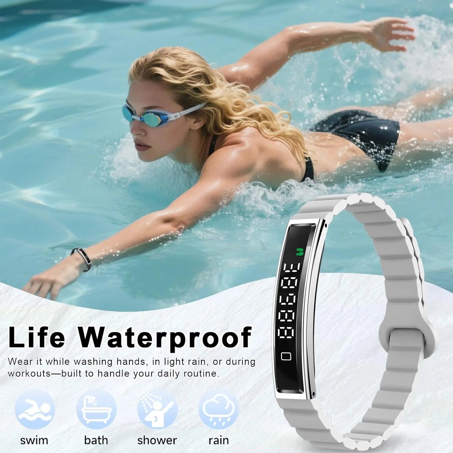 2026년 신형 초박형 스마트 팔찌 심박수 혈중 산소 추적 스포츠 피트니스 시계 방수 수영 남녀 스마트워치