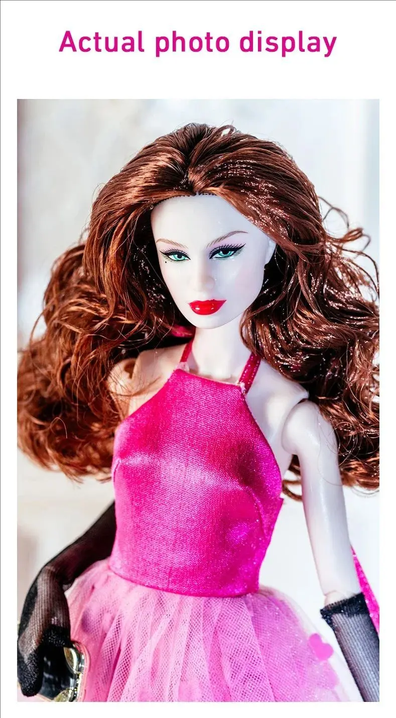 32cm Supermodel Puppenkleidung Set Europäische Mode Rosa Lederrock Zubehör Prinzessinnenkleid DIY Spielzeug Sammlergeschenke – Detail 5
