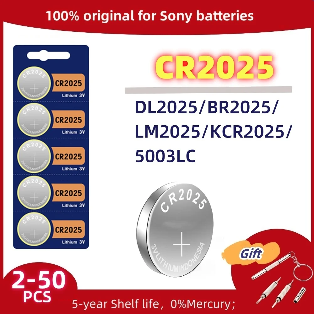 

Original For Sony CR2025 Battery CR 2025 3V Lithium Battery BR2025 KCR2025 DL2025 For Car Remote Control Watch Button Coin Cells