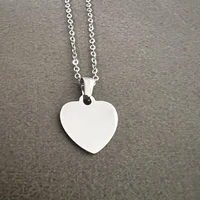 10 pièces lot 304 acier inoxydable poli miroir en acier inoxydable en forme de coeur pendentif de collier à breloques pour bijoux pour femmes 4