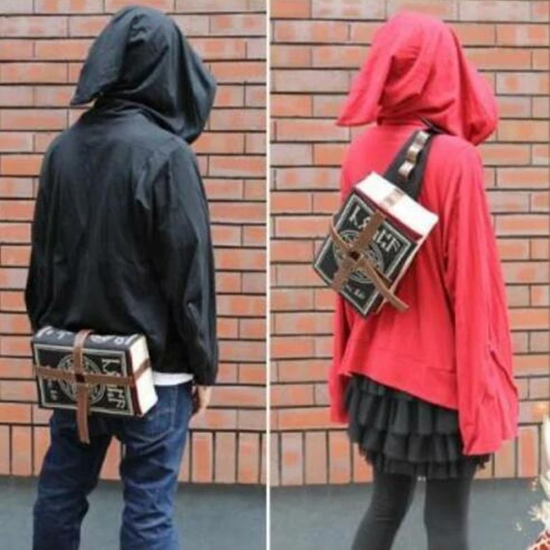 Gothic Magical Spell Book Messenger Crossbody Bag PU Fashion Backpack Cosplay Adjustable For Students New Retro Shoulder Bags 3