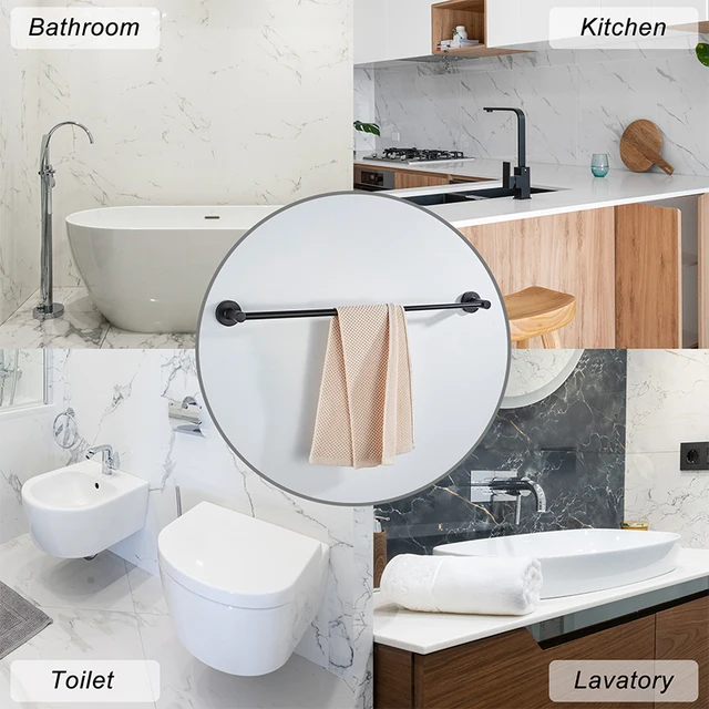 ราวแขวนผ้าแบบเดี่ยวสีดำสำหรับห้องน้ำราวแขวนผ้าแบบเดี่ยวผ้าโครเมียมชั้นวางผ้าขนหนูเดี่ยวแบบยืดหดได้ 4 ราวแขวนผ้าแบบเดี่ยวสีดำสำหรับห้องน้ำราวแขวนผ้าแบบเดี่ยวผ้าโครเมียมชั้นวางผ้าขนหนูเดี่ยวแบบยืดหดได้ 4