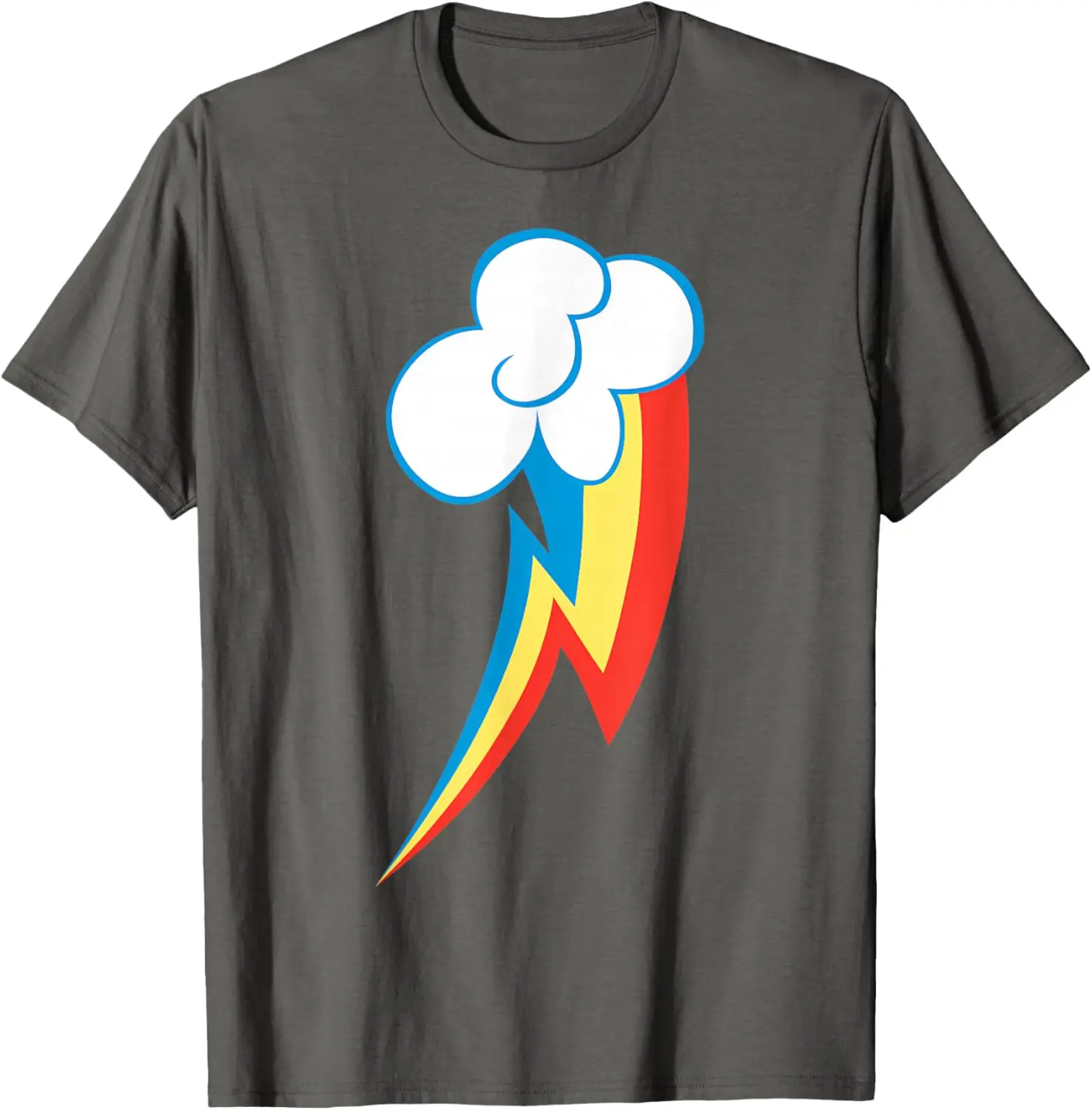 Rainbow Lightning Cloud Graphic Tee - Breathable Cotton Short Sleeve Shirt