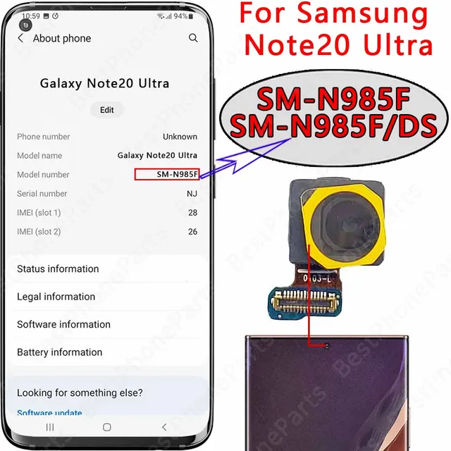 224978-1c3fa1.jpg كاميرا سيلفي لهاتف سامسونج جالاكسي نوت 20 الترا 5G N980F/U N981B/U N985F/U N986B/U وحدة الكاميرا الأمامية