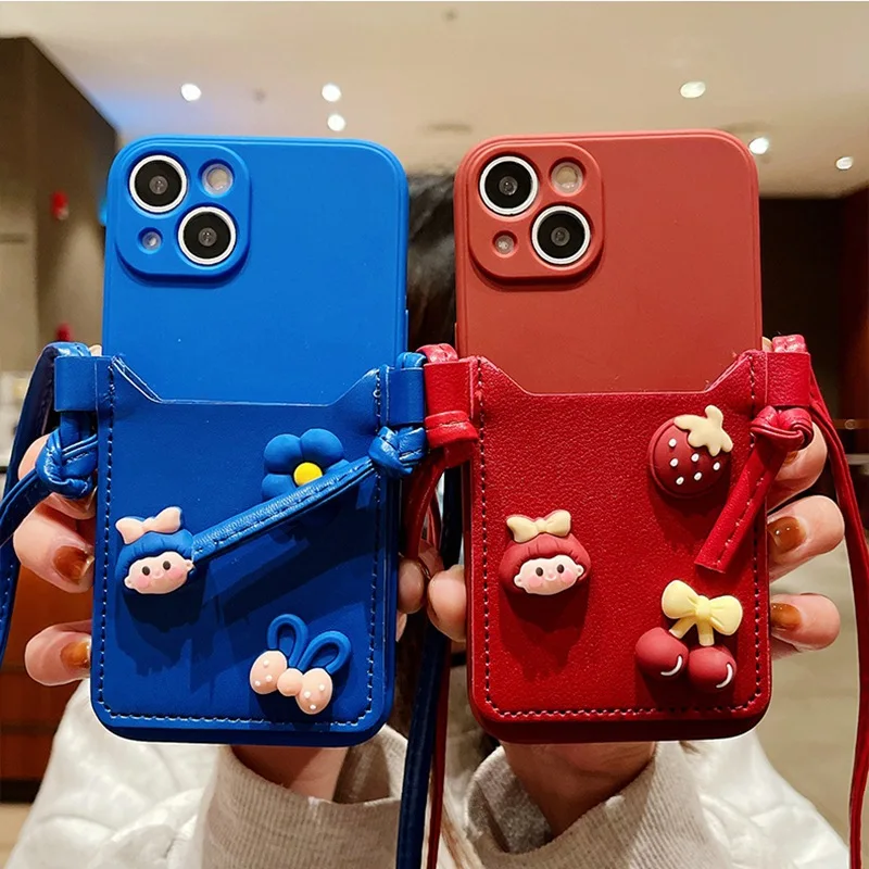 

Милый силиконовый чехол-бумажник для Samsung Note 8, 9, 10, 20, ультрачехол для Galaxy S8, S9, S10, S20, S21, S22, S23, FE Plus, милый мультяшный 3D чехол