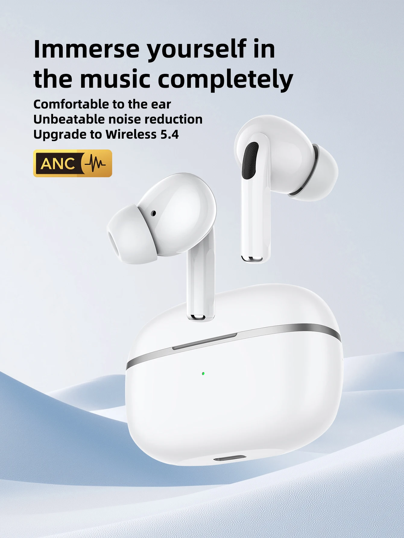 2026 New Pro Wireless Bluetooth Headphones Earphones with Mic Charging Case Long Playtime Compatible with All Smartphones 1