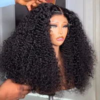 Perruques de cheveux humains bouclés de 40 pouces de long, perruques frontales en dentelle transparente HD 13x5, Deep Wave, 200% brésiliennes, pré-épilées avec baby hair 2