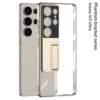 For Samsung Galaxy S25 Ultra Luxury Plating Holder Case Transparent Camera Protective Hard Stand Cover for Galaxy S25Ultra Case 6
