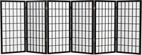3 Ft. Short Window Pane Shoji Screen - Black - 6 Panels 1