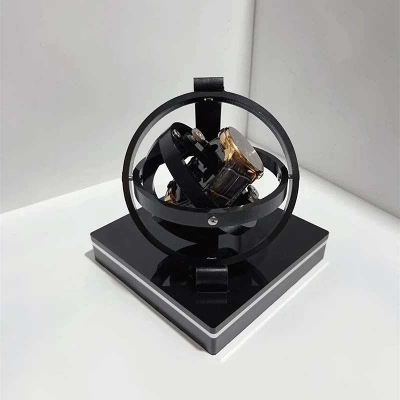 Watch Winder USB Stereoscopic Automatic Watch Winder Display Mechanical Watch Winders Gyro Rotator 360 Men's Yarn Winder Rotating Drive