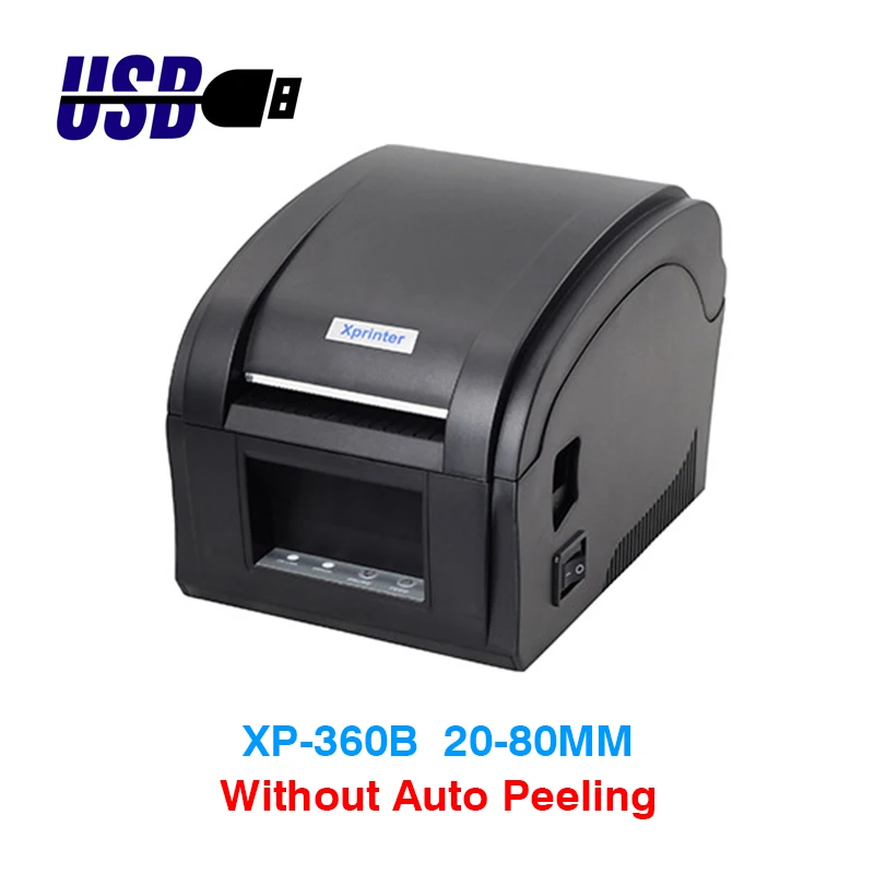 Xprinter Thermal Label Printer Barcode Sticker USB Bluetooth Printers Print 20mm-80mm 365B 370B DT325B for Android iOS Windows mini portable printer for phone Printers