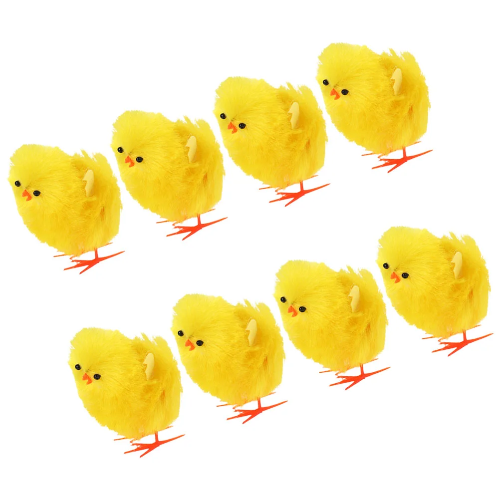 

8 Pcs Easter Chick Plush Fuzzy Chicks Fluffy Figure Toys Stuffed Animal The Gift Small For Hairy