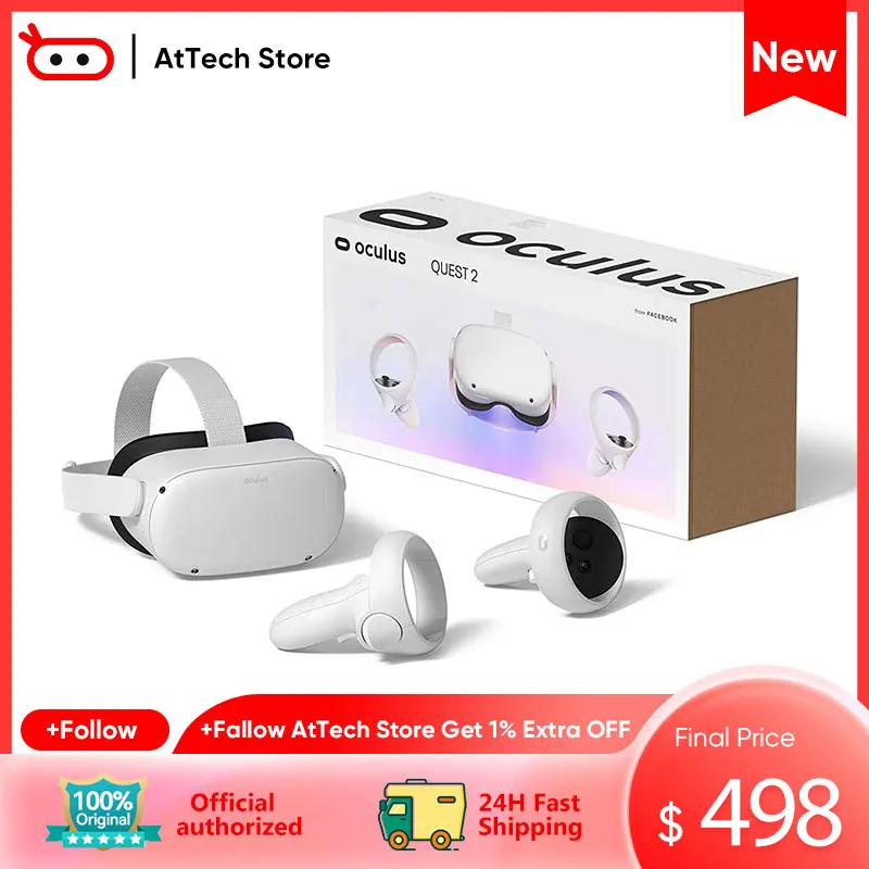 Oculus Quest 2 VR Glasses Immersive Entertainment All In One Gaming Premium Display 3D Cinematic