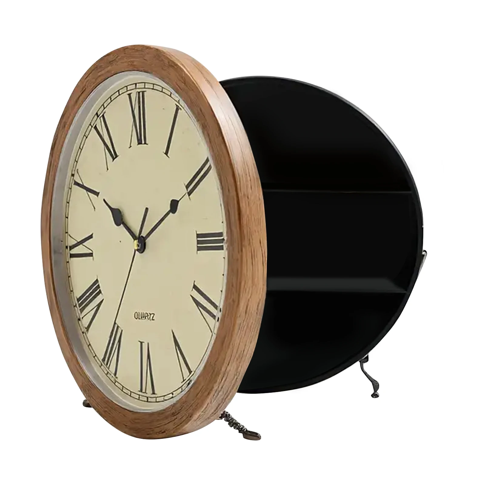 Vintage Decor Clock Diversion Safe 10-Inch Creative Wall Clock Hidden Safe Box Wall Clock Safety Box for Living Room Decor