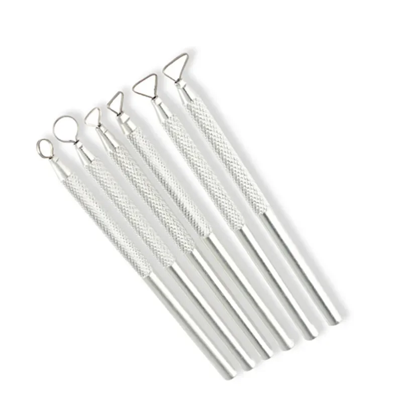 6pcs/set DIY Leather Round Row Punching Tool Alloy Steel 4/5/6mm Spacing Hole Punches Lacing Stitching Hand Sewing Thread Tool