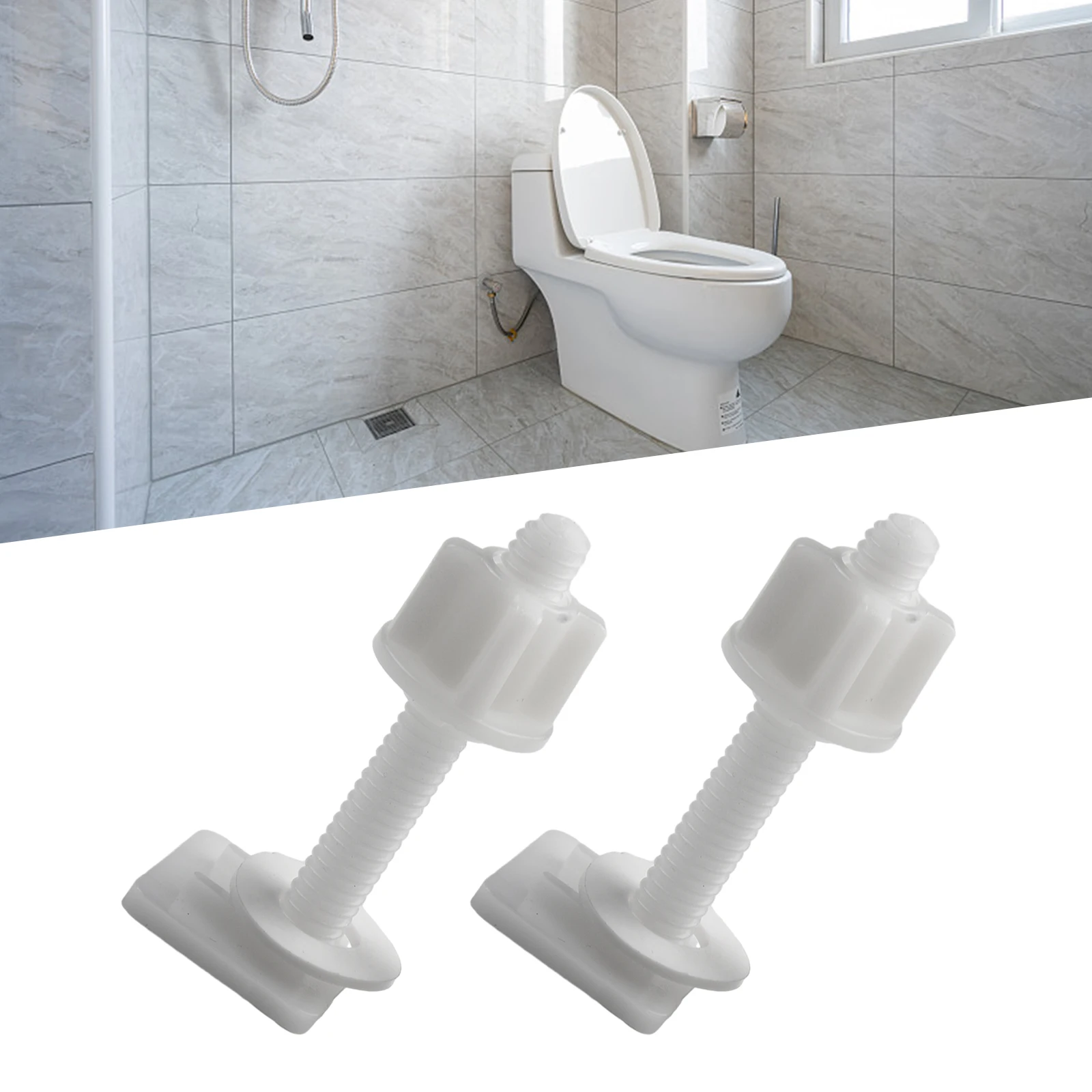 Plastic Toilet Lid Hinge Repair Bolts Fitting Screws Washers Kit 6 PCS Set Replace Fitting Kit Bathroom Repair Tool Parts