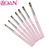 BQAN Size#2-8 Kolinsky Nail Brush Kolinsky Sable Acrylic Nail Brush Crimped With Cap Pink Handle Manicure Sculpting Nails Tool 5