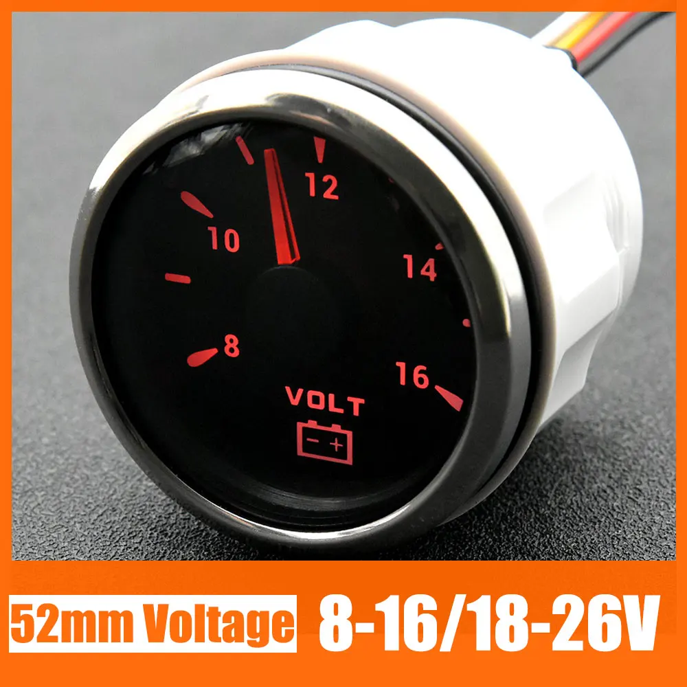 52mm Voltmeter 816/1832 Volts Marine Car Voltage Gauges With 7 Color