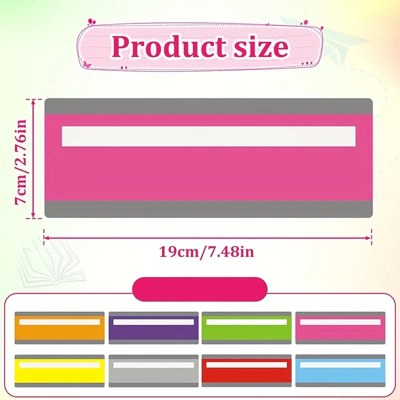 2 Pieces Large Size Guided Reading Strips Highlight W85 Overlays Multicolor Reading Tracking Rulers for Dyslexics Bookmarks