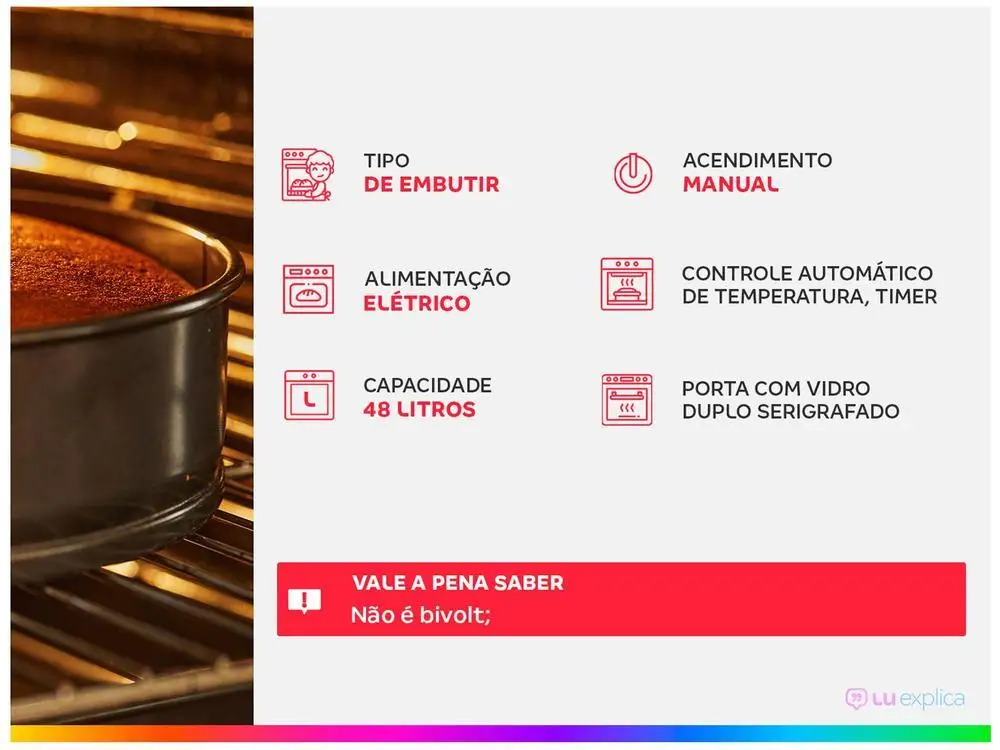 Forno Elétrico de Embutir Fischer 48L Fit Line - 110V 2