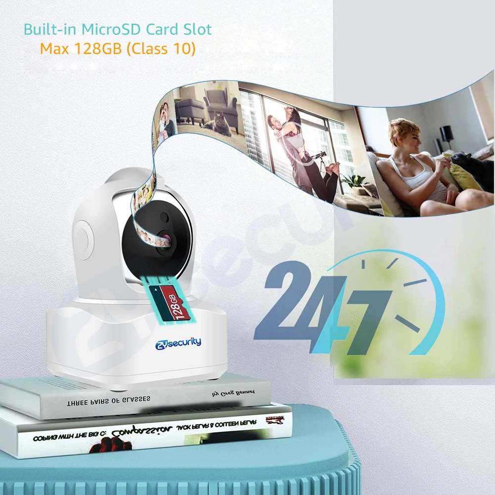 4MP WIFI IP Camera Indoor Smart Home CamHi APP Two-Way Audio 355 Degree Rotation Pan Tilt Wireless CCTV Camera With RJ45 Port 6