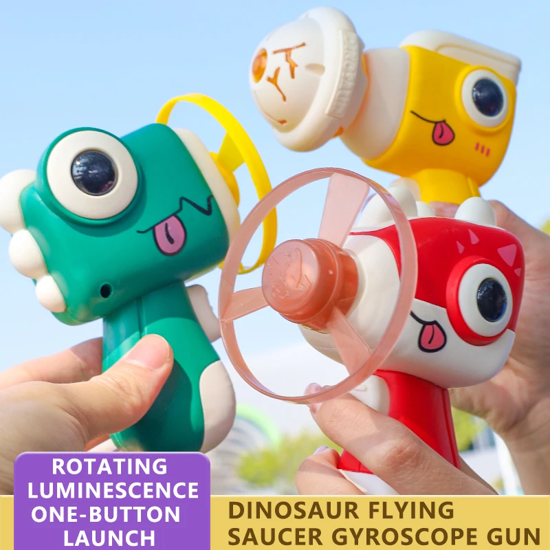 【Best SKU活动价 Guaranteed】 Flying Toys Spinning Disks Indoor Outdoor Bamboo Dragonfly Ejection gyro Launcher Flying Saucer Disc Toys Set Interactive Game