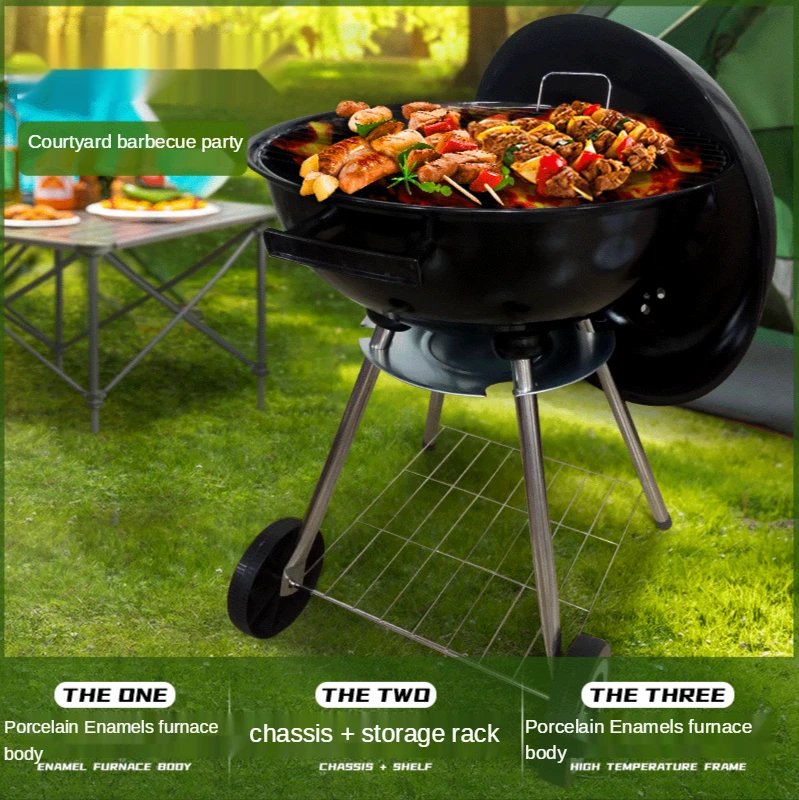 K-STAR fabbrica all'ingrosso Barbecue all'aperto Grill portatile da 18  pollici Barbecue Grill carbone legna da ardere mela Barbecue Grill Drop